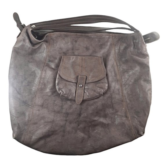 Sofia C Extra Large Beautiful Brown Smooth Italian Leather Shopper Shoulder Bag - Picture 2 of 6